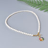 Unique Design Natural Freshwater Pearls With Golden Rainbow Zircon Sunflower Charm Pendant Choker Necklace For Women Statement