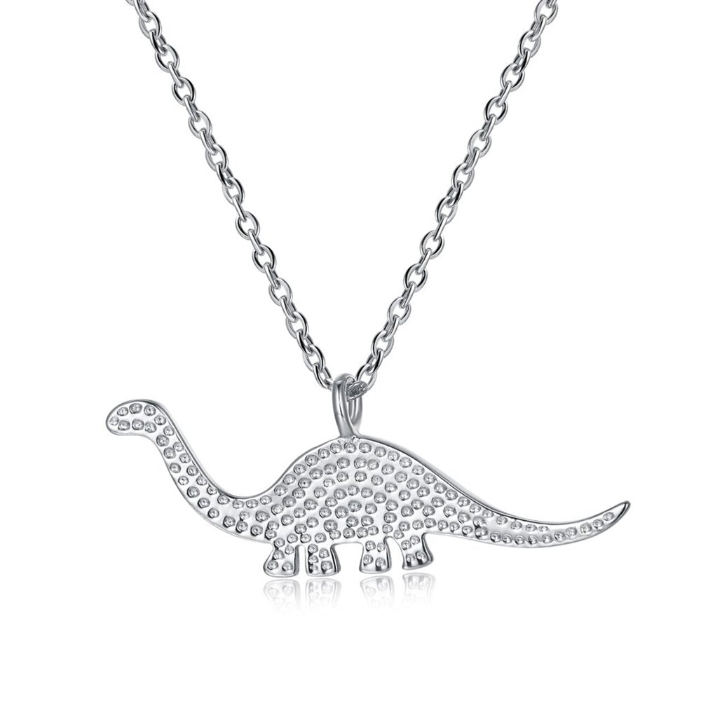 Unique Design S925 Sterling Silver Animal Dinosaur Shape Pendant Link Chain Necklace Trendy Female Ornaments For Wedding Party