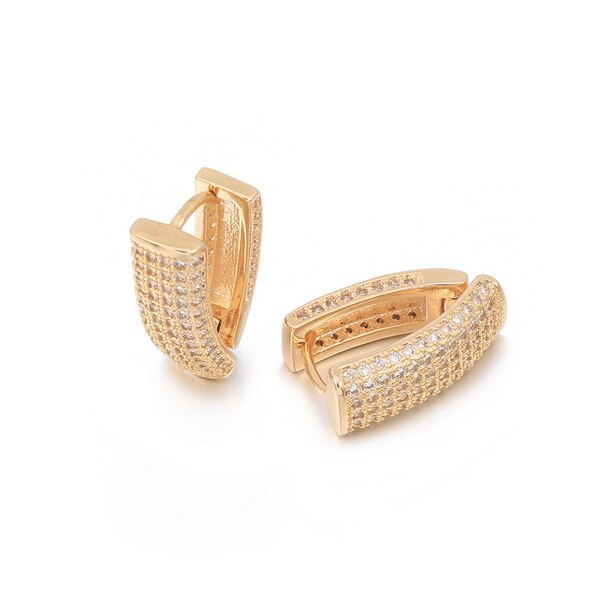 Unique Earrings For Women Gold Color Good Quality Zircon Hoop Earrings Jewelry Wedding Gift Europe Style