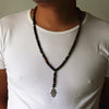 Unique Man's necklace with 8mm Natural stone beads and Hamsa Pendant Necklace