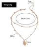 Unique Multilayered Beads Chain Necklace for Women Gold Silver Color Fatima Hamsa Hand Pendants Necklaces Jewelry Gifts