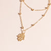 Unique Multilayered Beads Chain Necklace for Women Gold Silver Color Fatima Hamsa Hand Pendants Necklaces Jewelry Gifts