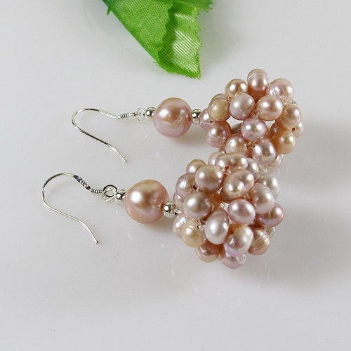 Unique Pearls jewellery Store,4 Color Pearl 925 Silver Dangle Earrings,Handmade Pearl Ball Earring Silver Jewellery