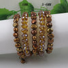 Unique Pearls jewellery Store,5Rows Brown Color Crystal Beads Natural Pearl Bracelet,Fashion Woman Party Jewellery