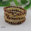 Unique Pearls jewellery Store,5Rows Gold Crystal Beads Natural Brown Pearl Bracelet,Fashion Woman Party Jewellery