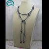 Unique Pearls jewellery Store Classic Dark Blue Leather Black Color Pearl Necklace 120cm Long Pearl Leather Necklace