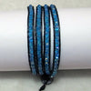 Unique Pearls jewellery Store, Offer Trendy Women Setting Lace-up Blue Color Crystal Handmade Wrap Bracelet Friendship