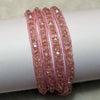 Unique Pearls jewellery Store, Offer Trendy Women Setting Lace-up Pink Crystal Handmade Wrap Bracelet Friendship