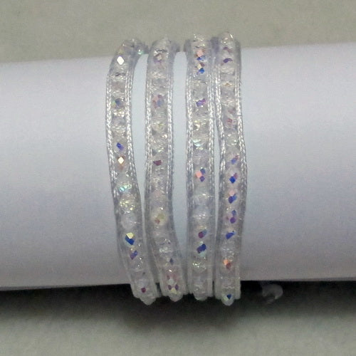 Unique Pearls jewellery Store, Offer Trendy Women Setting Lace-up White Crystal Handmade Wrap Bracelet Friendship