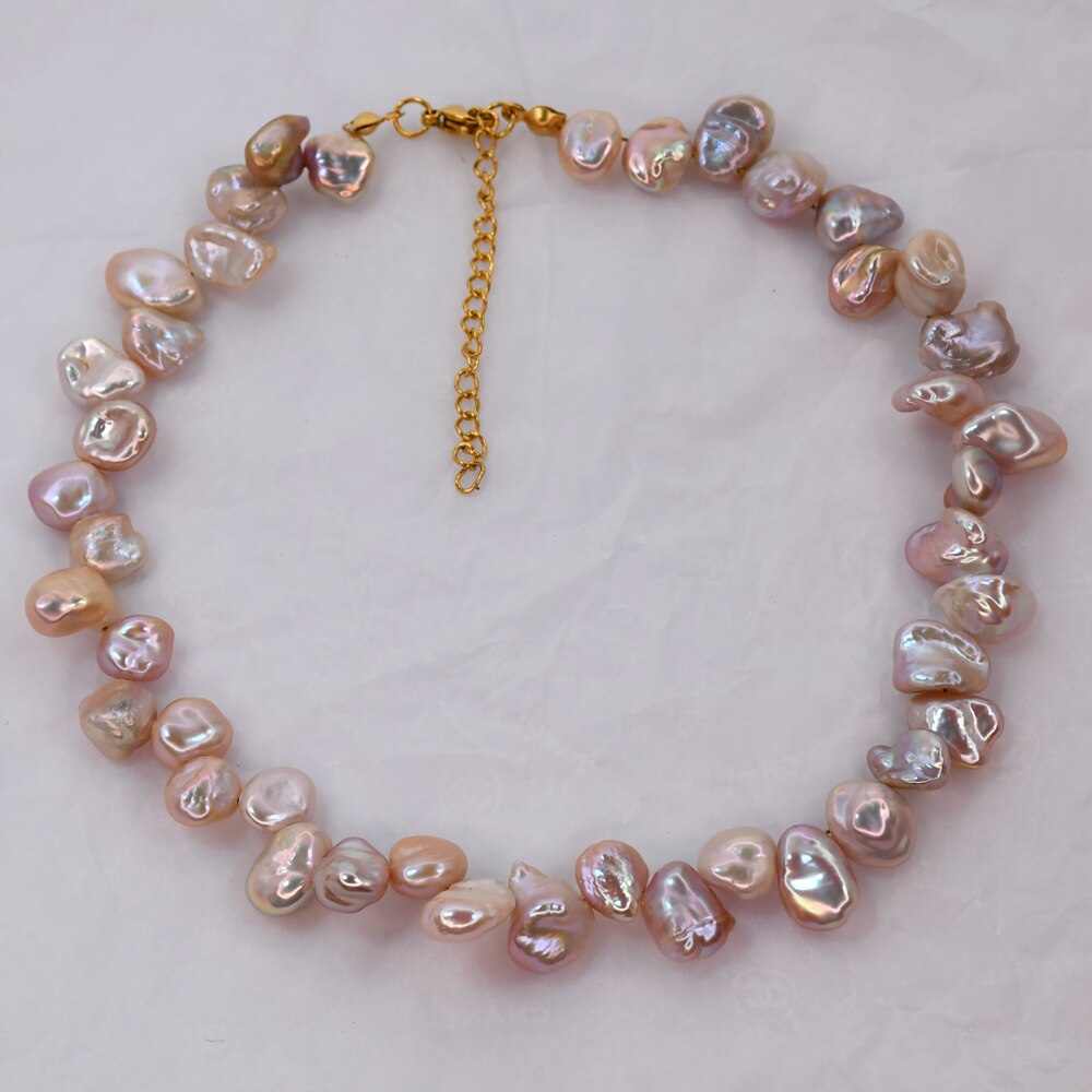 Unique Petals Freshwater Pearl Necklace Purple Good Quality Jewelry Get What You See Real Pearl Choker for Women