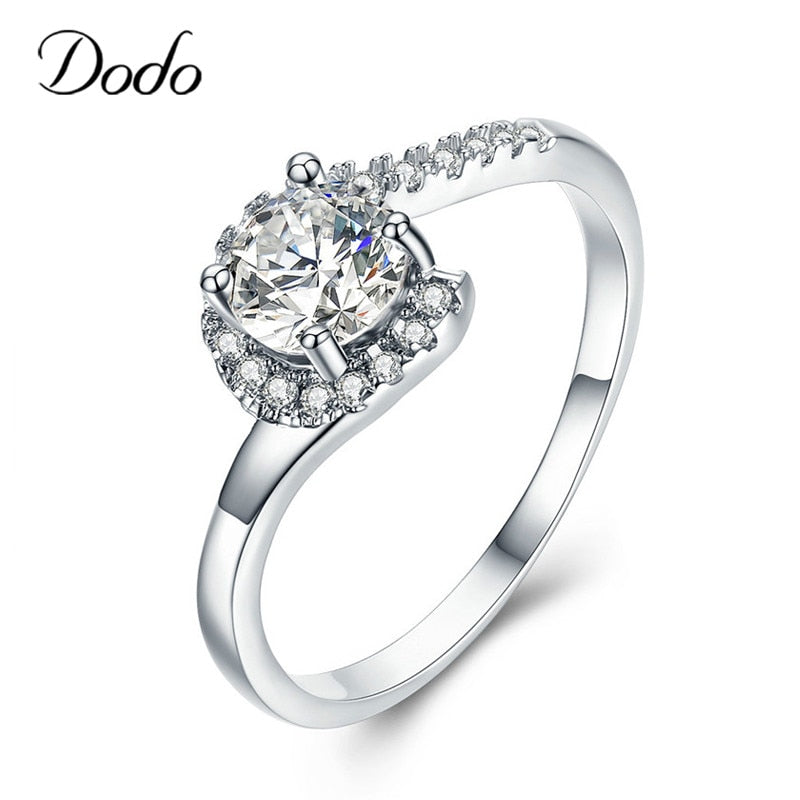 Unique Product Crystal 585 White Gold Color Vintage Anel Crown Ring Women Wedding Accessories Shine Crystal Jewelry Gift DR49