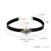 Unique Resin Crystal Star Flower Punk Black Imitation Leather Choker Necklaces For Women Gifts Jewelry