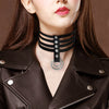Unique Round Choker Necklace PU Leather Sexy Gift for Women Neckband Gothic Punk Neck Jewelry Sex Toys X633c