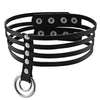 Unique Round Choker Necklace PU Leather Sexy Gift for Women Neckband Gothic Punk Neck Jewelry Sex Toys X633c