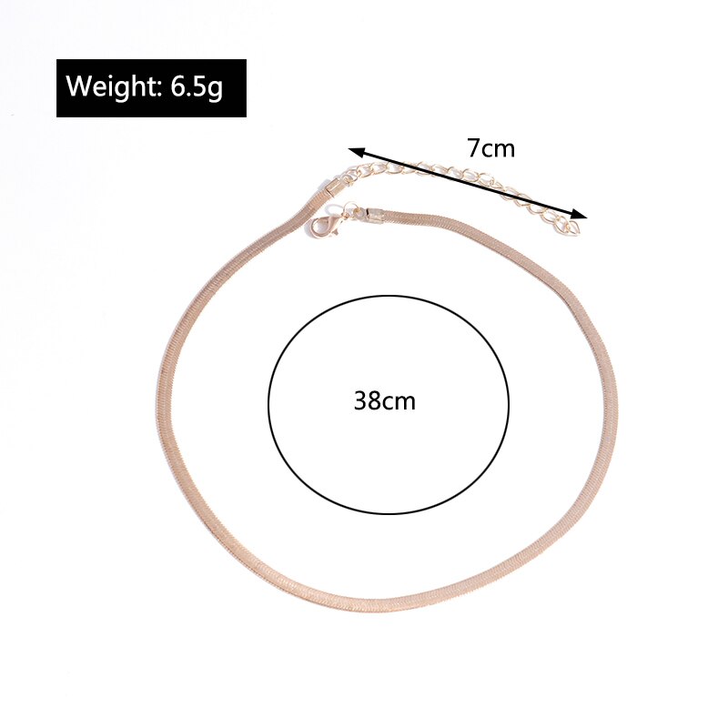 Unique Snake Chains Necklaces for Women Simple Style Choker Necklace Gold Silver Color Collier Daily Jewelry Accessories