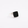 Unique Square Onyx Signet Silver Rings For Men
