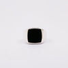 Unique Square Onyx Signet Silver Rings For Men