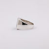 Unique Square Onyx Signet Silver Rings For Men