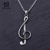 Unique Stainless Steel Music Note Pendant Necklace For Men Women Treble G Clef Charm Chain Necklace Jewelry For Music Lovers
