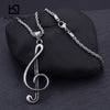 Unique Stainless Steel Music Note Pendant Necklace For Men Women Treble G Clef Charm Chain Necklace Jewelry For Music Lovers
