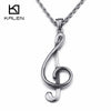 Unique Stainless Steel Music Note Pendant Necklace For Men Women Treble G Clef Charm Chain Necklace Jewelry For Music Lovers