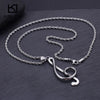 Unique Stainless Steel Music Note Pendant Necklace For Men Women Treble G Clef Charm Chain Necklace Jewelry For Music Lovers