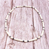 Unique Stone Bead wood Surfer Necklace Made from white, green Beads for men tribal jewelry