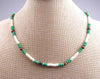 Unique Stone Bead wood Surfer Necklace Made from white, green Beads for men tribal jewelry
