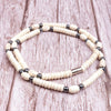 Unique Stone Bead wood Surfer Necklace Made from white, green Beads for men tribal jewelry