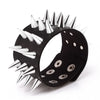 Unique Three Row Cuspidal Spikes Rivet Stud Wide Cuff Leather Punk Gothic Rock Unisex Bangle Bracelet Men Jewelry