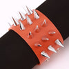 Unique Three Row Cuspidal Spikes Rivet Stud Wide Cuff Leather Punk Gothic Rock Unisex Bangle Bracelet Men Jewelry