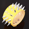 Unique Three Row Cuspidal Spikes Rivet Stud Wide Cuff Leather Punk Gothic Rock Unisex Bangle Bracelet Men Jewelry