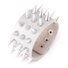 Unique Three Row Cuspidal Spikes Rivet Stud Wide Cuff Leather Punk Gothic Rock Unisex Bangle Bracelet Men Jewelry
