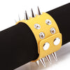 Unique Three Row Cuspidal Spikes Rivet Stud Wide Cuff Leather Punk Gothic Rock Unisex Bangle Bracelet Men Jewelry