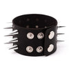 Unique Three Row Cuspidal Spikes Rivet Stud Wide Cuff Leather Punk Gothic Rock Unisex Bangle Bracelet Men Jewelry