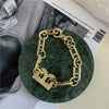 Unique gold thick chain hip hop style necklace, letter necklace,  brand punk steam necklace ladies jewelry