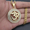 Unisex Casual Necklace Yoga Om Symbol Round Pendant Link Chain Necklace Party Jewelry
