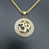 Unisex Casual Necklace Yoga Om Symbol Round Pendant Link Chain Necklace Party Jewelry