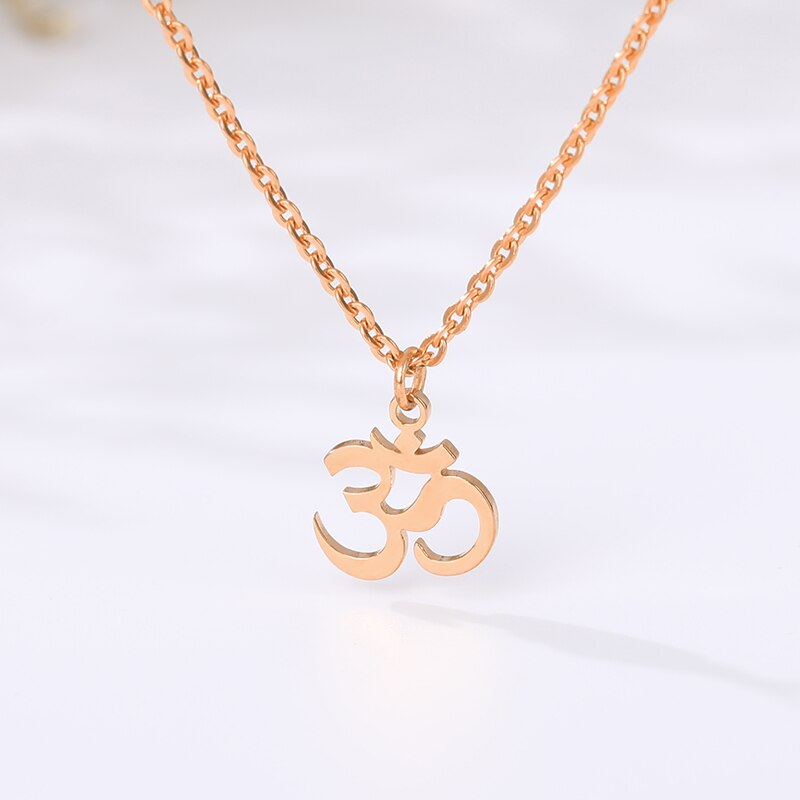 Unisex Indian Sanskrit OM Symbol Necklace For Woman Men Gold Color Delicate OM Necklaces Pendants Jewelry Accessories