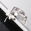 Unisex Simple Silverly Dragonfly Stainless Steel Rings For Woman Men Valentine's day Party Jewelry Girl's Friend Ring