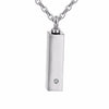 Unisex Stainless Steel Pet,Dog Jewelry Crystal Rectangle Memorial Urn Paw Pendant Screw Open Cremation Necklace Ash Case Holder