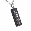 Unisex Stainless Steel Pet,Dog Jewelry Crystal Rectangle Memorial Urn Paw Pendant Screw Open Cremation Necklace Ash Case Holder