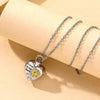 Unisex Sunflower Forever in My Heart Pendant Chain Necklace Memorialed Jewelry