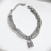 Uno 50 Charm Bracelet Stainless Steel Roud Ball Beads Chain Flower Lock Heart Pendant Bracelet Jewelry for Women