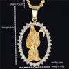 Uodesign Top Quality Gold Color  Holy Saint Death Santa Muerte  Men's Biker  Hiphop Pendant Necklace