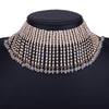 Upscale Boutique Woman Chokers Necklaces Rhinestone Hyperbole Golden Tassels Fascicular Neck Clavicle Charm Wedding Gift