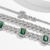 Upscale Luxurious Woman Cuba Necklace Multichamber Chokers Necklaces Green Hyperbole Letter Rhinestone Bama Party Gift