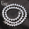 Uwin Heart Tennis Chain 6mm Choker Micro Paved Iced Out Cubic Zirconia  Bling Bling Charm Vintage Short Necklace