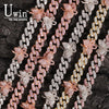 Uwin Mini Butterfly Cuban Link 9mm Pink choker Cz Punk Miami Link Bling Bling Hip Hop Jewelry For Gift
