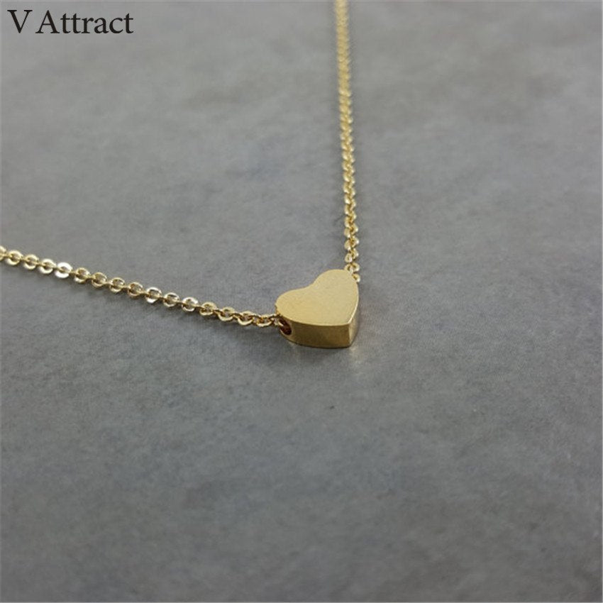 10pcs Stainless Steel Gargantilha Femme Jewelry Tattoo Choker Silver Color Tiny Heart Charm Necklace For Women
